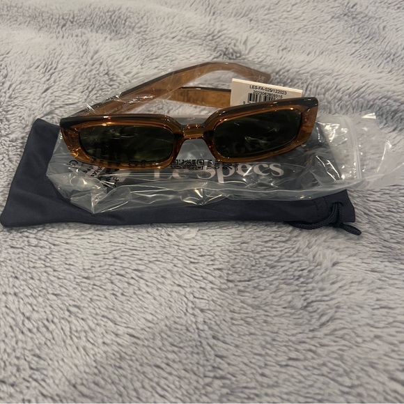 Dynamite Tobacco Le Specs Brown Sunglasses Rectangular Retro Y2K NWT